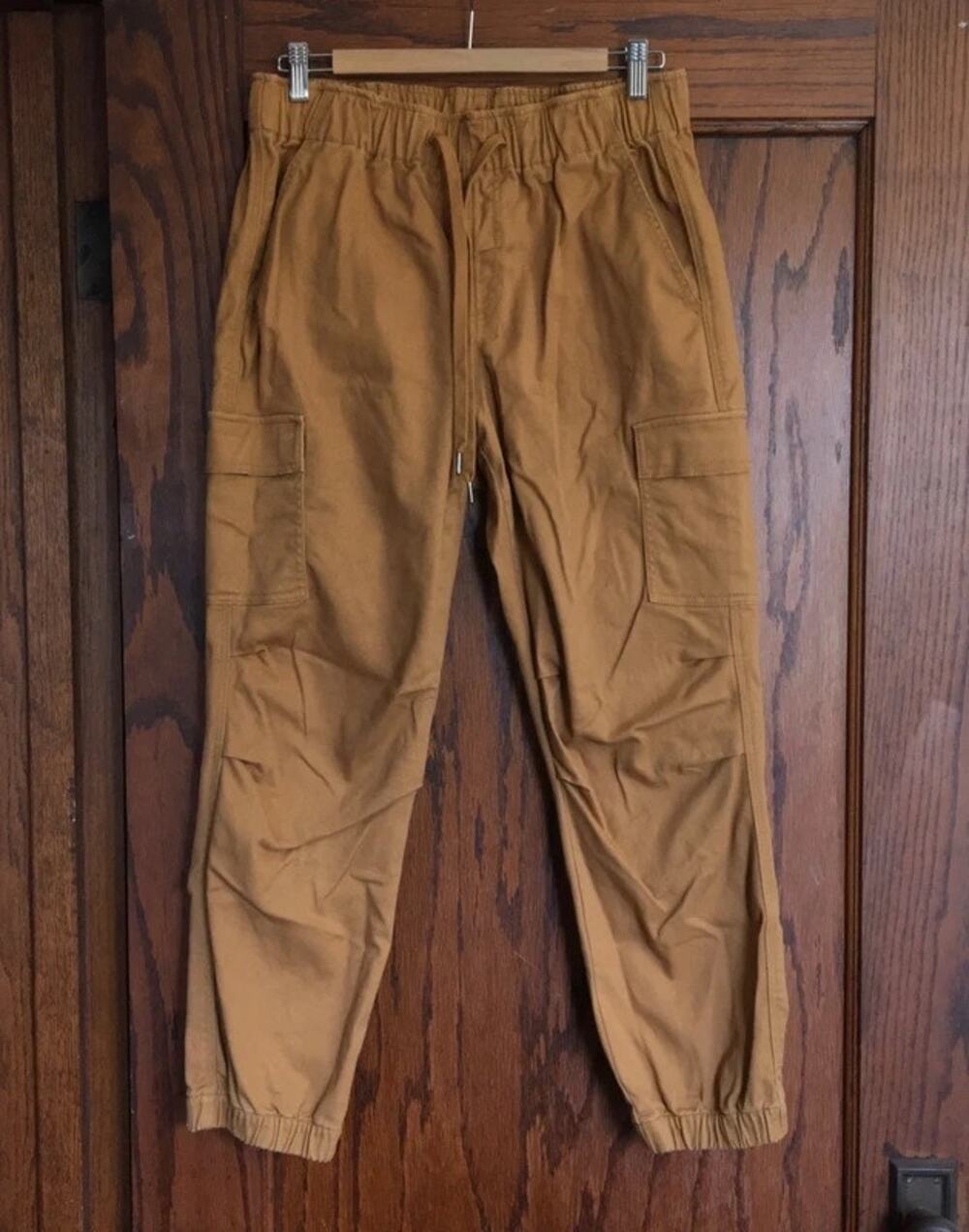 CABI Jargon Jogger Pants Womens Medium Nutmeg Mustard Relaxed Cargo Twill Cotton